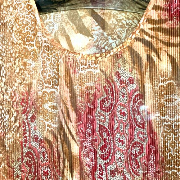 NWOT Alfred Dunner 2 in 1 Paisley Brown and Pink Blouse with Tank Top size 12 - Picture 7 of 7